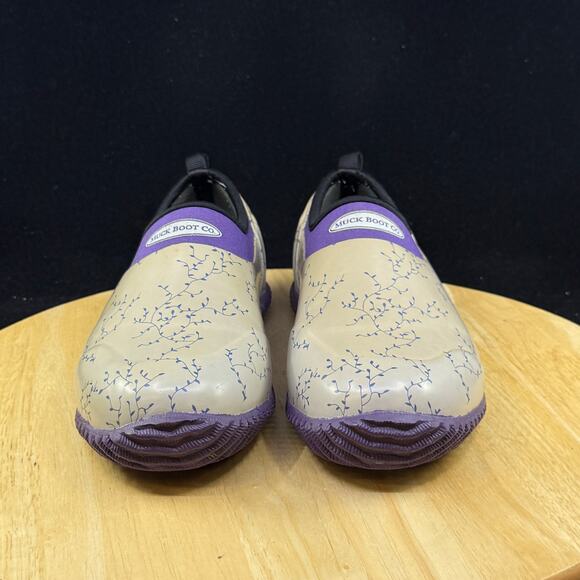 Muck Boot Company Low Cut Beige/ Purple Waterproof Rain Clog Women’s Size 7 - Picture 3 of 7